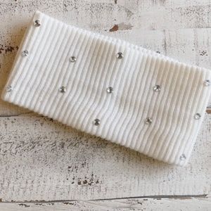 Kate spade ♠️ White bejeweled head warmer
